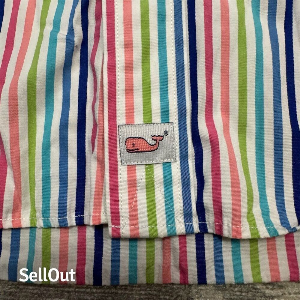 Vineyard Vines Men's L Striped Button-Up Shirt Multicolor Long Sleeve - Picture 6 of 7